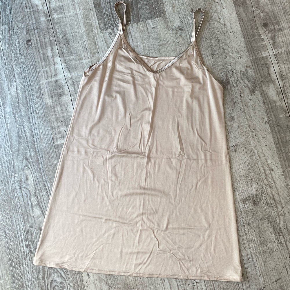 Cream Slip Dress. Vintage. Fits size large. Giving SATC Naked dress Vibes!
